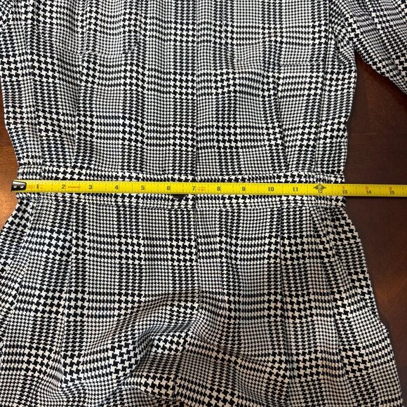 vtg Nipon Boutique Dress Sz 4 Black White Silk Houndstooth Neiman Marcus - Picture 7 of 11